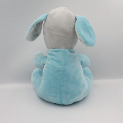 Doudou chien bleu gris rayé TOM & KIDDY TOMKIDS