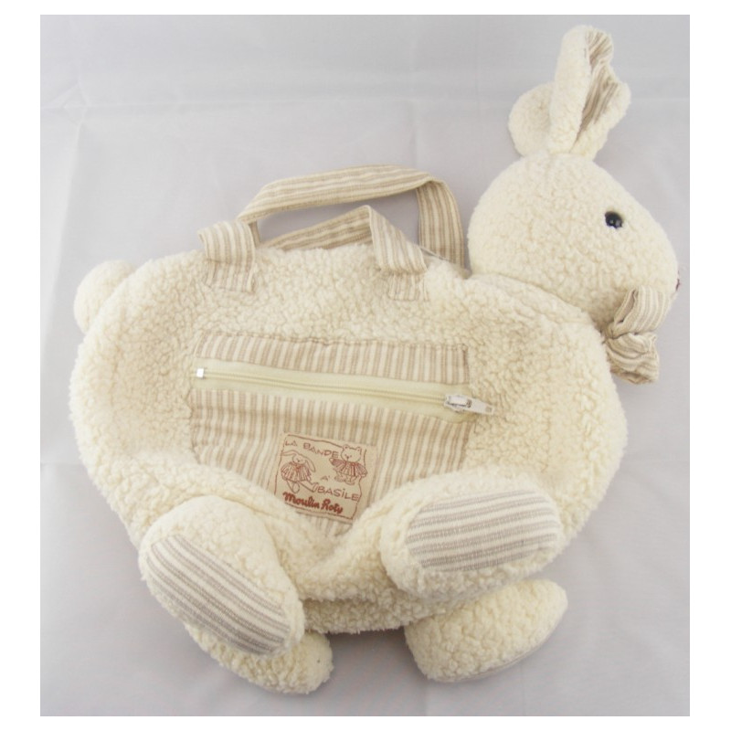 Doudou lapin ecru la bande à basile MOULIN ROTY