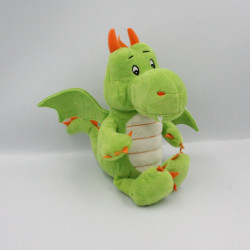 Doudou dragon vert orange KINDER