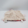 Doudou plat lapin rose beige blanc Anna et Pili NOUKIE'S