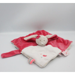 Doudou plat lapin rose beige blanc Anna et Pili NOUKIE'S