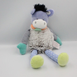 Doudou et compagnie ane gris vert bleu mauve Choupidoudou