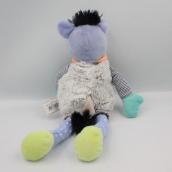 Doudou et compagnie ane gris vert bleu mauve Choupidoudou