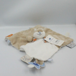 Doudou plat écureuil raton taupe beige blanc Charlie NOUKIE'S