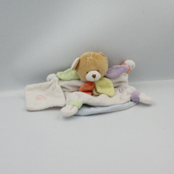 Doudou et compagnie marionnette ours blanc col pétale mouchoir Nuage sans bonnet