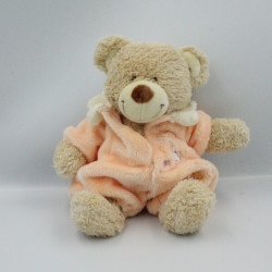 Doudou ours habit combinaison rose orange papillon nuage TEX