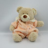 Doudou ours habit combinaison rose orange papillon nuage TEX
