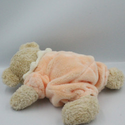 Doudou ours habit combinaison rose orange papillon nuage TEX