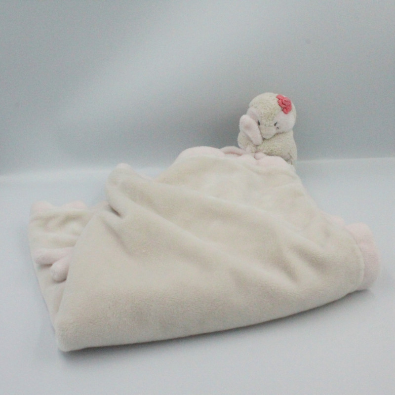 Doudou couverture oiseau pingouin rose beige Daisy et Coco NOUKIE'S