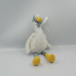 Doudou canard blanc rayé bleu HAPPY HORSE