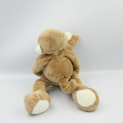 Doudou singe écru beige hochet lapin AJENA