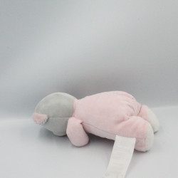 Doudou ours rose gris fleurs TOM & KIDDY TOMKIDS