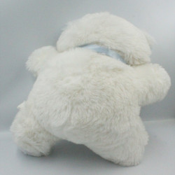 Doudou Peluche ours blanc bleu BOULGOM 38 cm