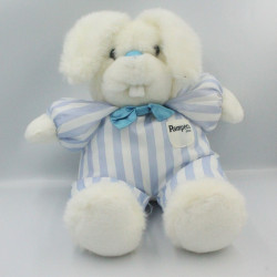 Grande peluche lapin blanc rayé bleu Pampers 42 cm