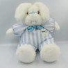 Grande peluche lapin blanc rayé bleu Pampers 42 cm