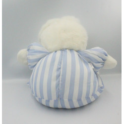 Grande peluche lapin blanc rayé bleu Pampers 42 cm