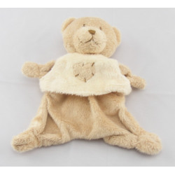 Doudou plat ours beige maillot jaune avec coeur KIABI