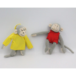 Mini doudou singe gris Popi