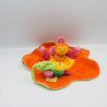 Doudou plat orange fleur louna l'abeille MOULIN ROTY