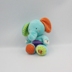 Doudou éléphant bleu violet vert orange FISHER PRICE