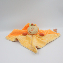 Doudou plat lion orange Safari DOUKIDOU