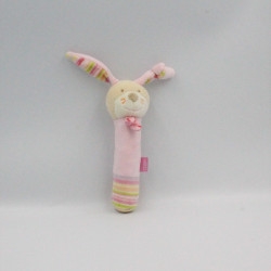 Doudou baton pouet lapin rose BABYSUN