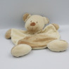 Doudou plat écru beige ours croix NICOTOY