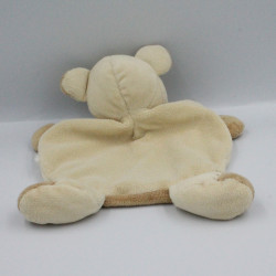 Doudou plat écru beige ours croix NICOTOY