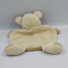 Doudou plat écru beige ours croix NICOTOY