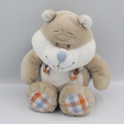 Doudou écureuil castor beige blanc William et Henry Charlie NOUKIE'S