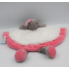 Doudou plat Hippopotame marron blanc rose Zoé BABY NAT