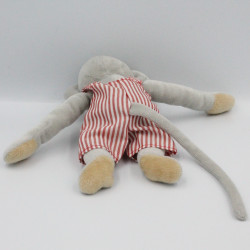 Petit Doudou singe gris Popi salopette BAYARD PRESSE