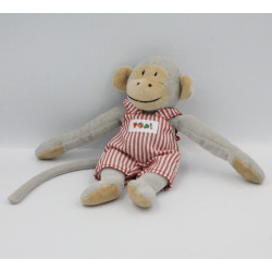 Petit Doudou singe gris Popi salopette BAYARD PRESSE