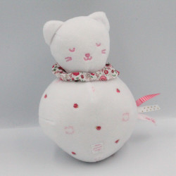 Doudou boule chat blanc rose premier Major SERGENT MAJOR