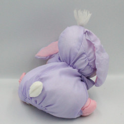 Peluche Puffalump lapin violet mauve rose jaune balle FISHER PRICE 1988