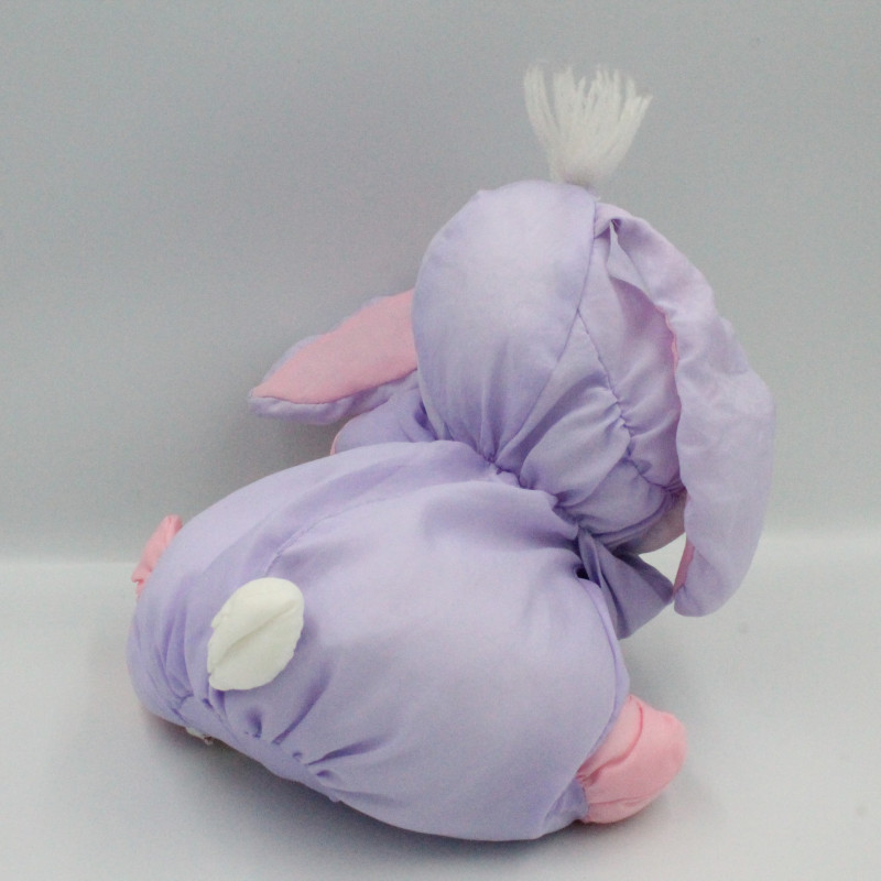 Peluche Puffalump lapin violet mauve rose jaune balle FISHER PRICE