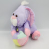 Peluche Puffalump lapin violet mauve rose jaune balle FISHER PRICE 1988