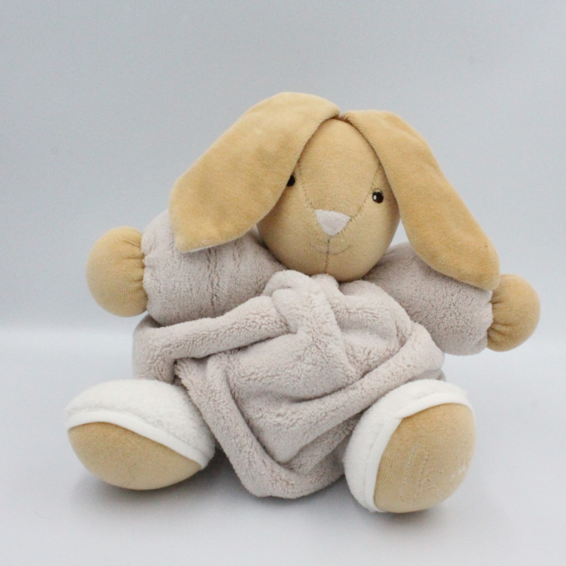 Doudou lapin plume beige blanc KALOO
