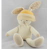 Doudou lapin chien beige bonnet orange COROLLE