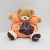 Doudou ours orange violet fleur Créations Tendres et douces KALOO