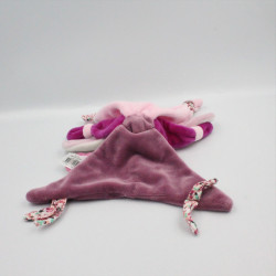 Doudou et compagnie lapin blanc rose prune cerise attache tétine