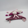 Doudou et compagnie lapin blanc rose prune cerise attache tétine