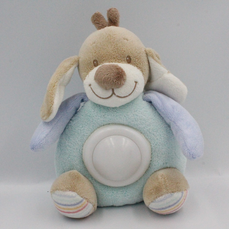 Doudou veilleuse chien beige bleu NATTOU