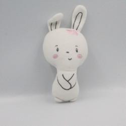 Doudou lapin blanc rose fleur PAT ET RIPATON LA HALLE