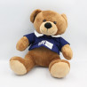 Doudou peluche ours marron polo bleu Euro 2016 CA CREDIT AGRICOLE