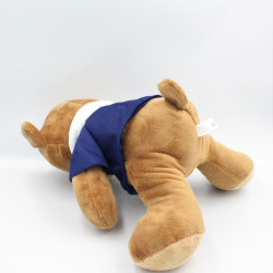 Doudou peluche ours marron polo bleu Euro 2016 CA CREDIT AGRICOLE