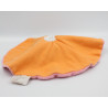 Doudou plat rond vache rose orange DOUKIDOU