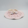 Doudou plat rond lapin rose mauve fleurs KALOO