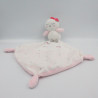 Doudou oiseau blanc rose coeurs mouchoir PAT ET RIPATON