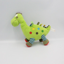 Doudou dinosaure vert bleu rouge NICOTOY